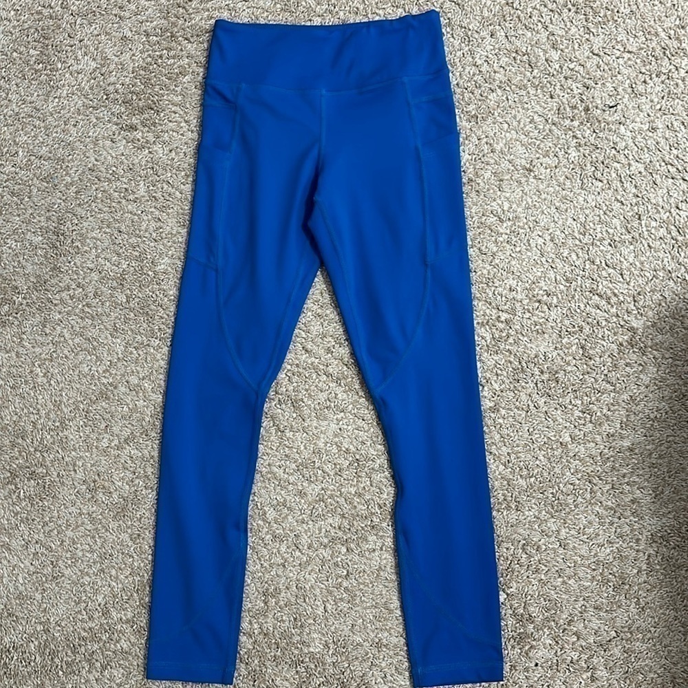 ZYIA Active Women's Side Pocket Athletic Leggings in Blue